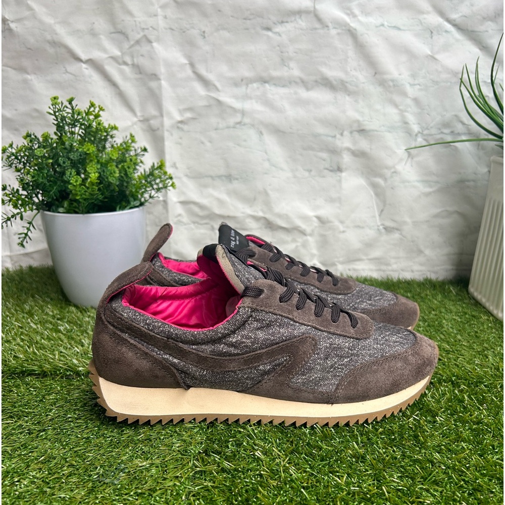 rag & bone Gray & Brown Women's Runner Sneakers with Red Lining - Picture 5 of 15